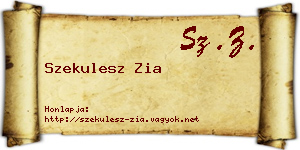 Szekulesz Zia névjegykártya